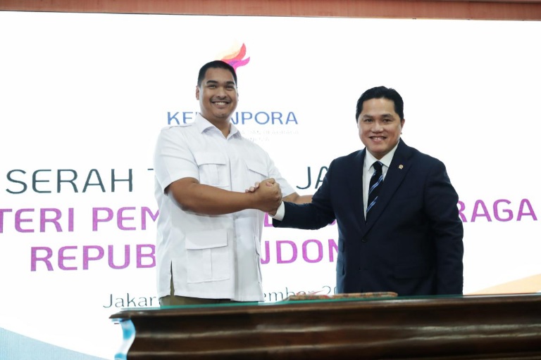 Serah Terima Jabatan Menpora RI, Erick Thohir Gantikan Dito Ariotedjo di Kemenpora